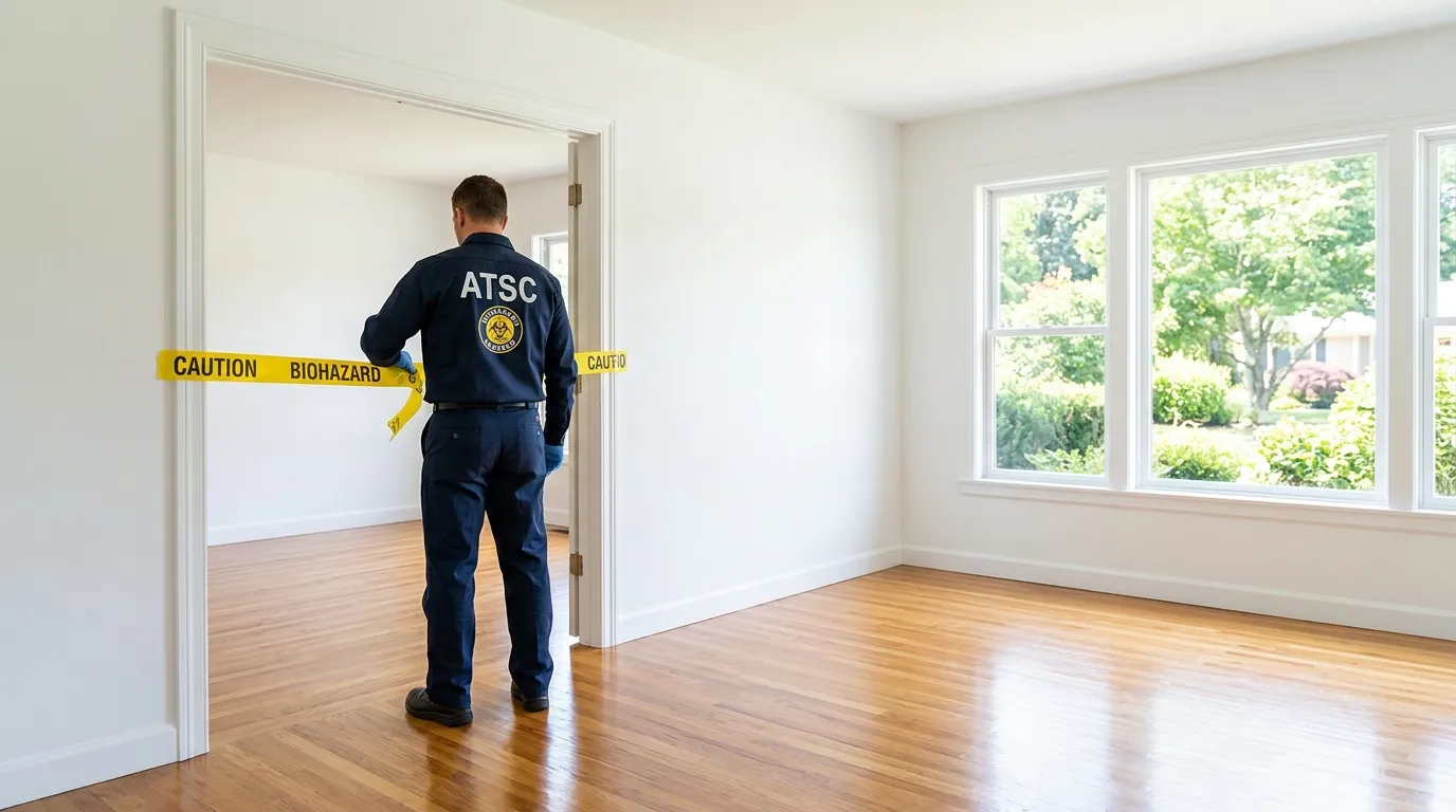 Certified biohazard cleanup crew performing Decomposition Cleanup in New Braunfels